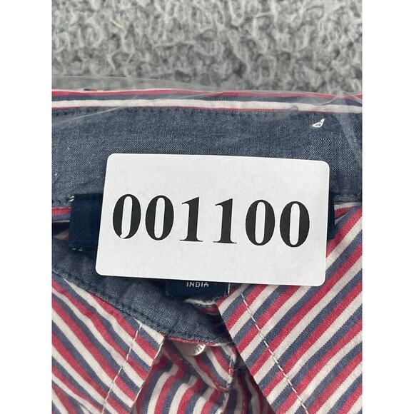 Tommy Hilfiger Shirt Womens Medium Red Button Up Striped Long Sleeve Business - Picture 10 of 10
